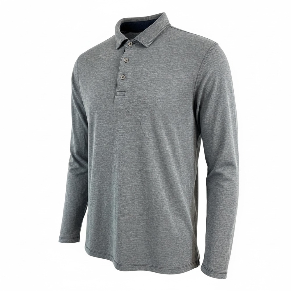 TOMMY BAHAMA, Gray Long Sleeve Polo Shirt, XL, Luxury, Casual Classic Fit!!